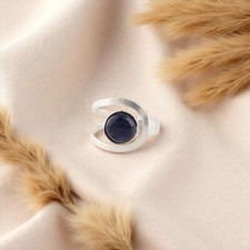 Sodalite Gemstone 925 Sterling Silver Statement Jewelry Ring For Birthday Gift