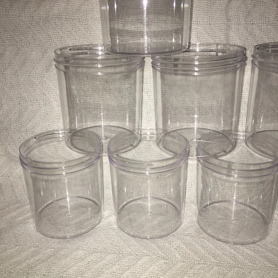 Frascos de plástico Uline S-99368 transparente redondo boca ancha 16 oz SOLO - 8 unidades - NUEVO Foto 3 de 4