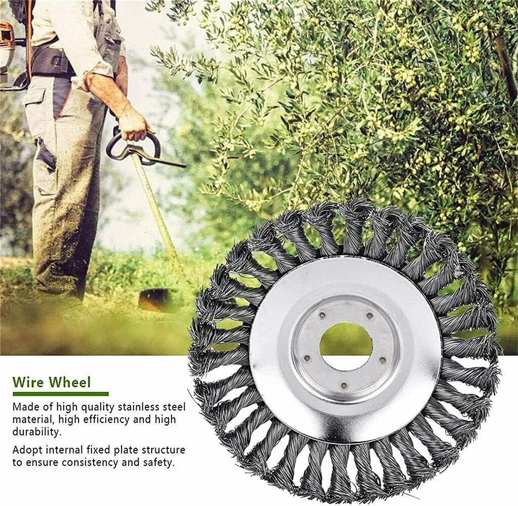 8" Weed Brush Steel Wire Trimmer Wheel Garden LawnMower Grass Cutter