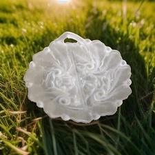 Vtg Indiana Glass Wild Rose White Frosted Clear-7 1/2” Divided Relish Dish Bowl