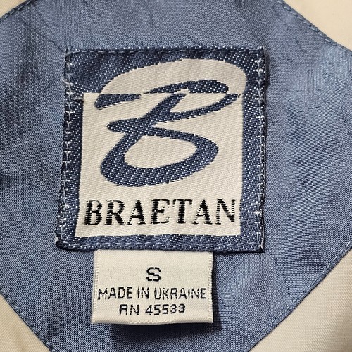 Chaqueta ligera vintage Braetan para mujer S blanca azul cortavientos frente a presión - Imagen 4 de 10