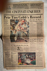 VNTGE CINCY ENQ/POST ON PETE ROSE TYING/BEATING COBB ON MLB HITS RECORD OF 4192 — photo 2