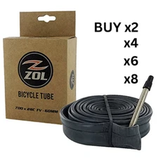 x 2 Zol Road Bicycle Bike Inner Tube 700x23/25c Long Presta Valve 60mm SOLD PAIR