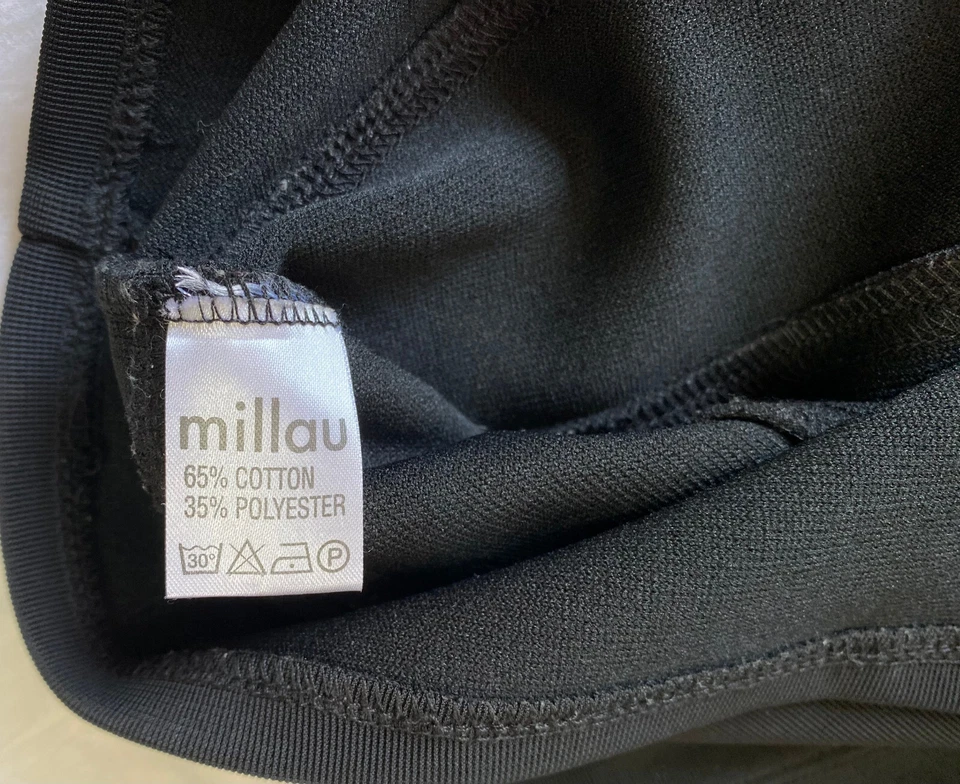 Millau Designer Solid Black Color Stripped Stretch Mini Skirt Size Small - Image 3 of 4