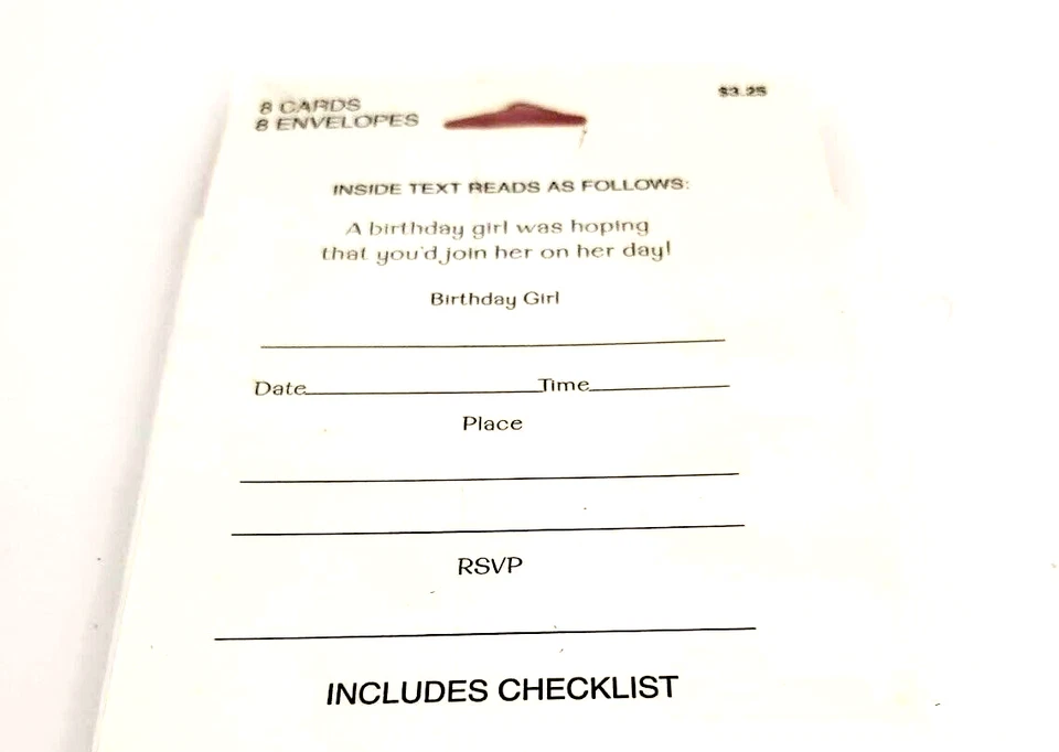 Tender Thoughts Girl Birthday Card Invitation 5 Pack Princess Royal 8 Per Pack - Image 3 of 4