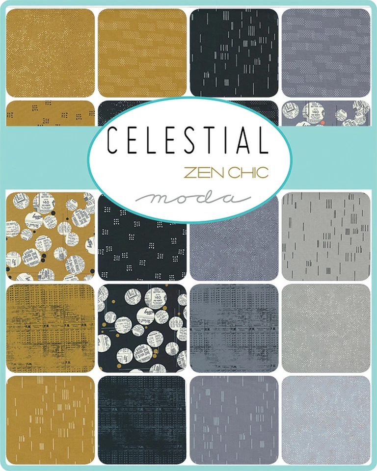 Celestial Moda Charm Pack 42 100% Cotton 5" Precut Fabric Quilt Squares - Image 2 of 2