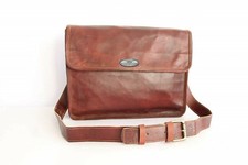 Herren Original Vintage Leder Schultertasche Laptop Tasche Aktentasche (Weiches