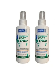2 Lucky Tea Tree Oil Foot Spray With Natural Essential Oils Plant Extracts 5 OZ
