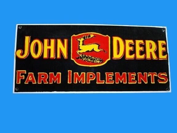Porcelain John Deere Enamel Sign Size 60x24 Inches