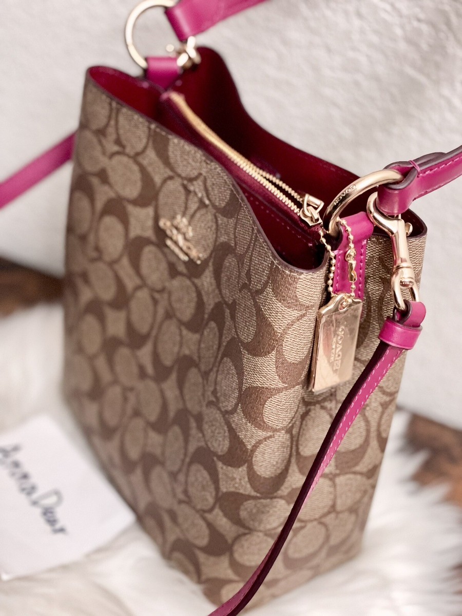 NWT Coach Women's SMALL TOWN BUCKET BAG IN SIGNATURE CANVAS Bright