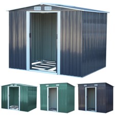 6x8, 10x8, 12x10ft Metal Garden Shed Outdoor Tools Storage Sheds With Free Base