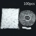 100pcs Disposable Hotel Home Shower Bathing Clear Hair Elastic Caps Hats
