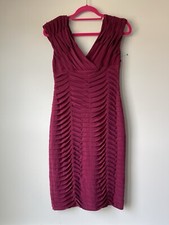 Adrianna Papell Dress Size 6 Burgundy Stretch Cocktail Wedding Formal Great Cond