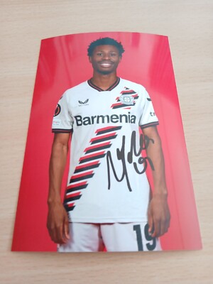 Signiertes Foto Nathan Tella Bayer Leverkusen NEU 