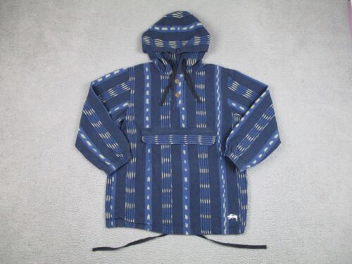 Custodia con cappuccio pullover azteco con maglione adulto piccolo a righe blu - Foto 1 di 11