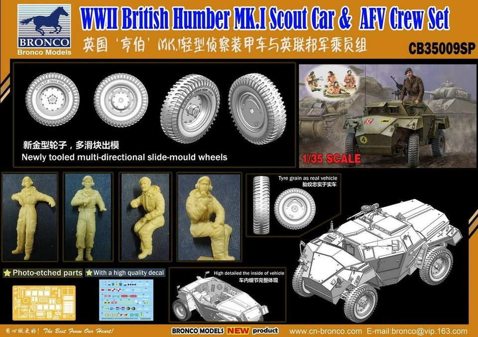 BRONCO CB35009SP 1/35 WWII British Humber MK.I Scout Car & AFV Crew Set - Image 2 of 2