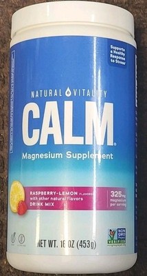  Natural Vitality Calm, Magnesium Citrate Supplement, Anti-stress Drink 16 Oz