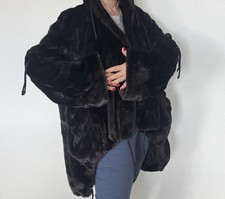 Blackglama Damen Nerz-Pelzmantel lang Langarm...