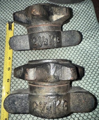 Wheel Style Spin Lock Weight Collars Old School Steel Grey 2 1/2 kg Each Rare 2 