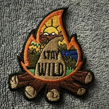 STAY WILD 2x3 Embroidered Morale Patch Hook Backing Brand New