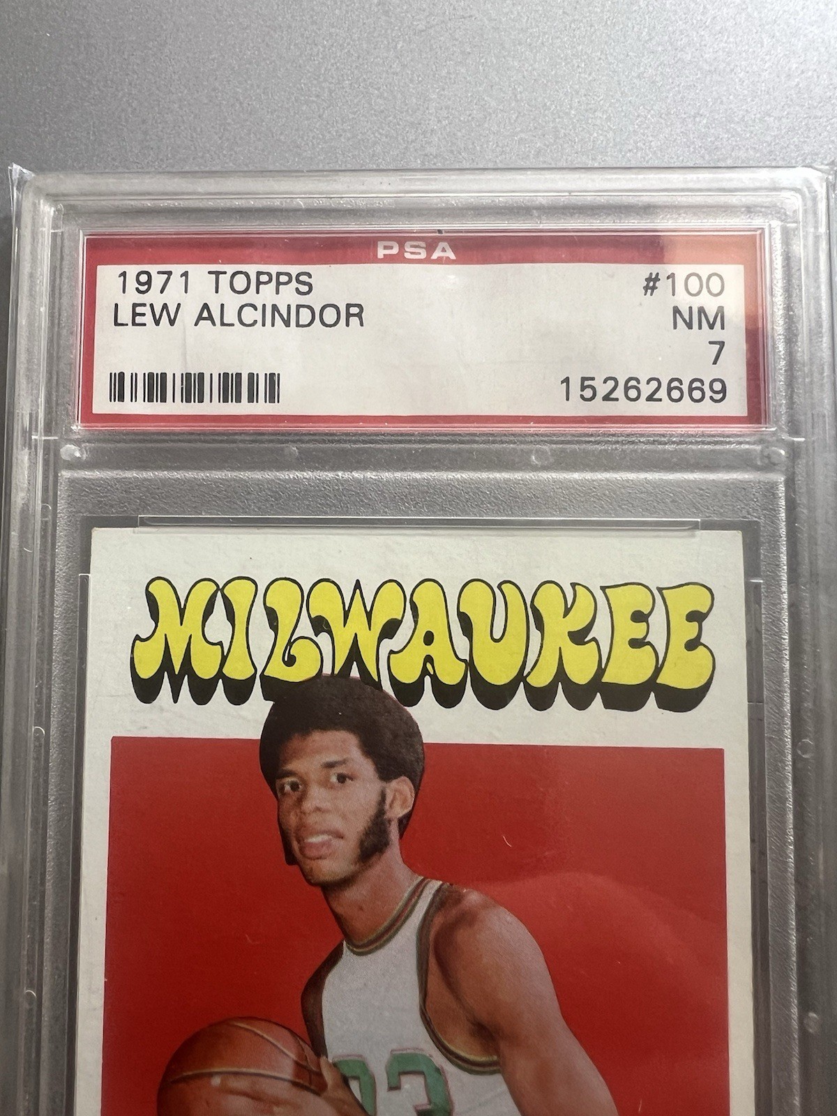 1971 TOPPS PSA 7 LEW ALCINDOR aka Kareem Abdul-Jabbar Centered HOF Sharp view 3