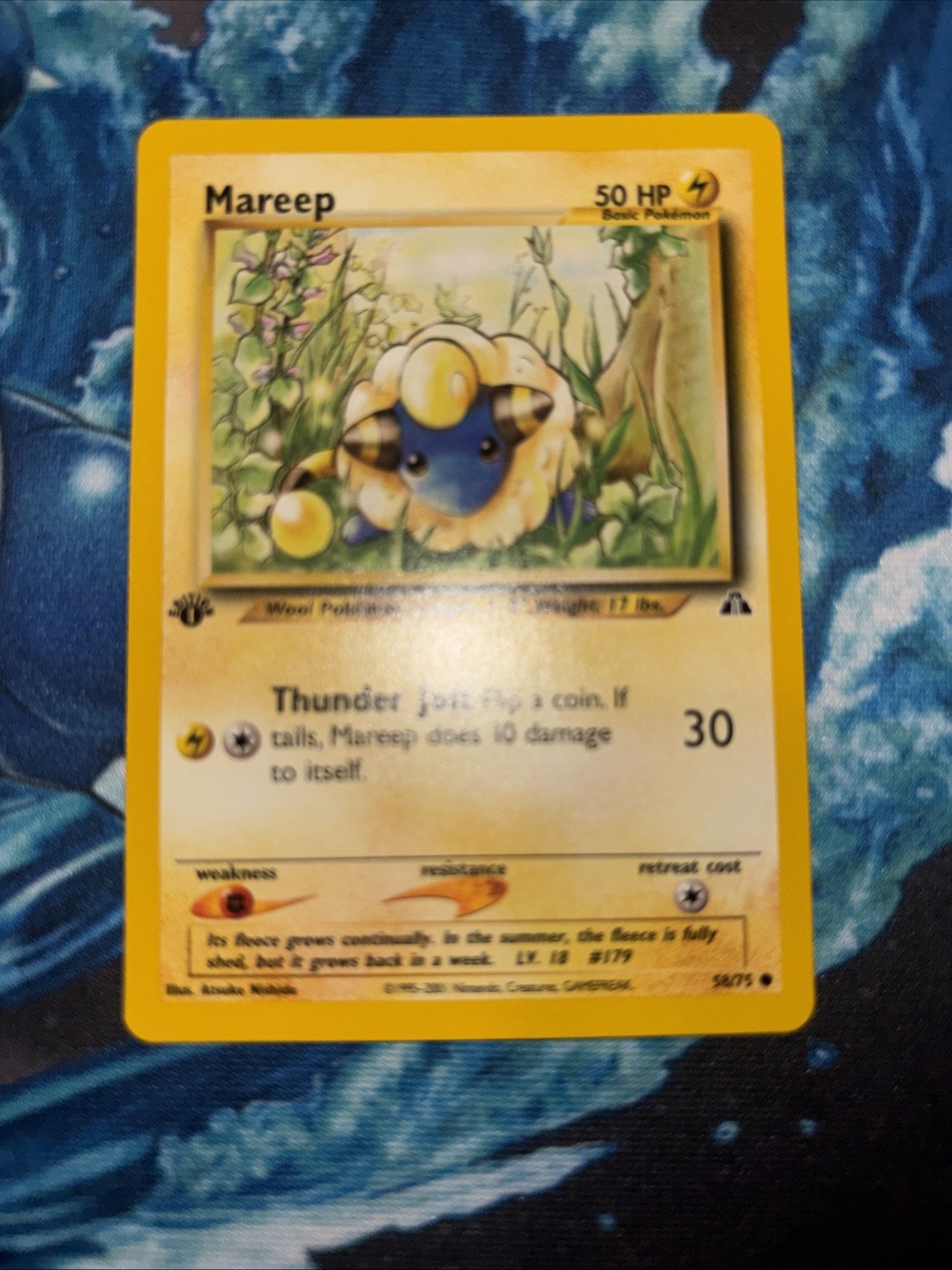 Pokémon Mareep Card Neo Destiny 75/105 First Edition NM Very Clean