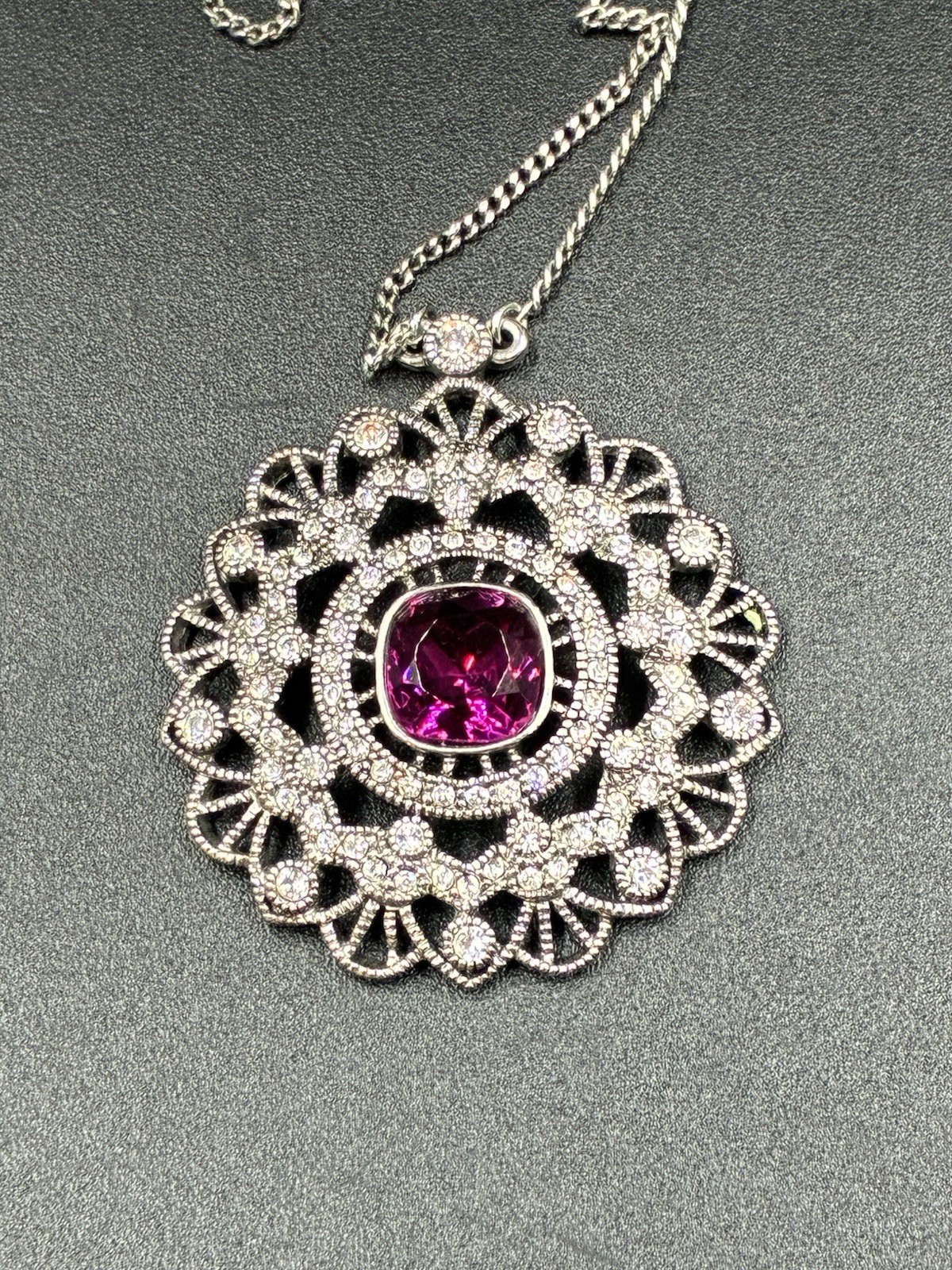 Givenchy Crystal Drop Dangle Crystal Necklace 16.… - image 1