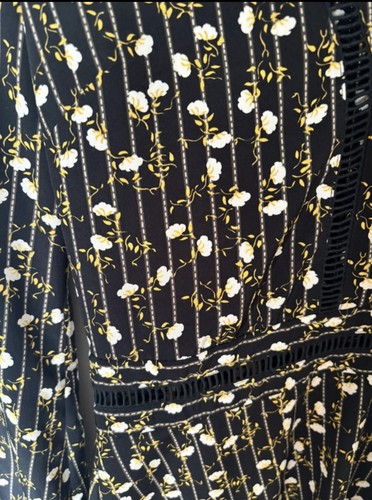 Topshop tall size 10 long sleeve black and white floral dress - Picture 2 of 5