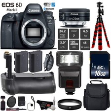 Canon EOS 6D Mark II DSLR Camera With 24mm f/2.8 STM Lens Professional Battery