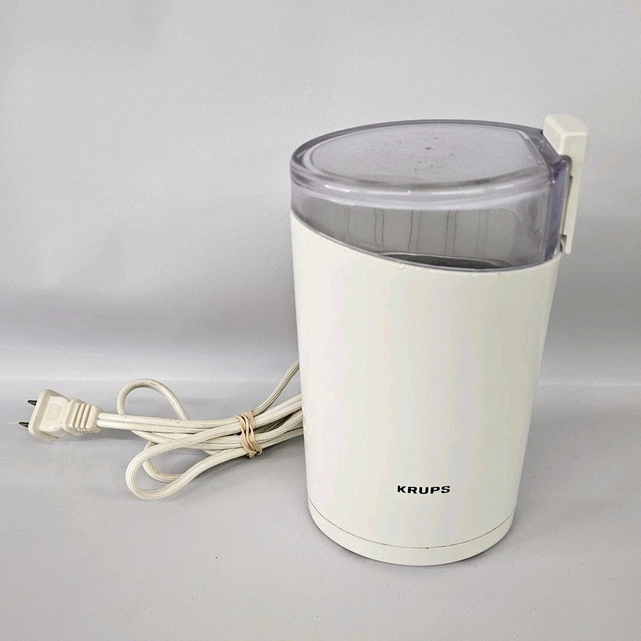 Krups 203 One Touch Coffee Bean Spice Mill Grinder White Tested