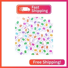 Sunrica 300Pcs Round Bulk Letter Beads B 4X7mm Individual Alphabet Beads for Cha