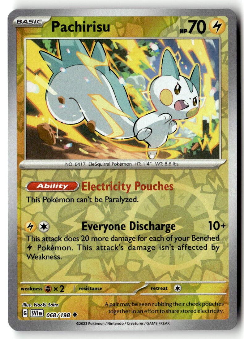 Pokemon TCG Pachirisu 068/198 Reverse Holofoil SV01: Scarlet & Violet Base Set