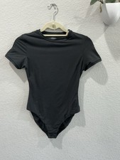 SKIMS Stretch Jersey T-Shirt Bodysuit Black Size Medium Soft