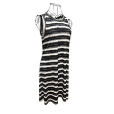 Karen Kane Black & White Striped Sleeveless Swing Dress Large