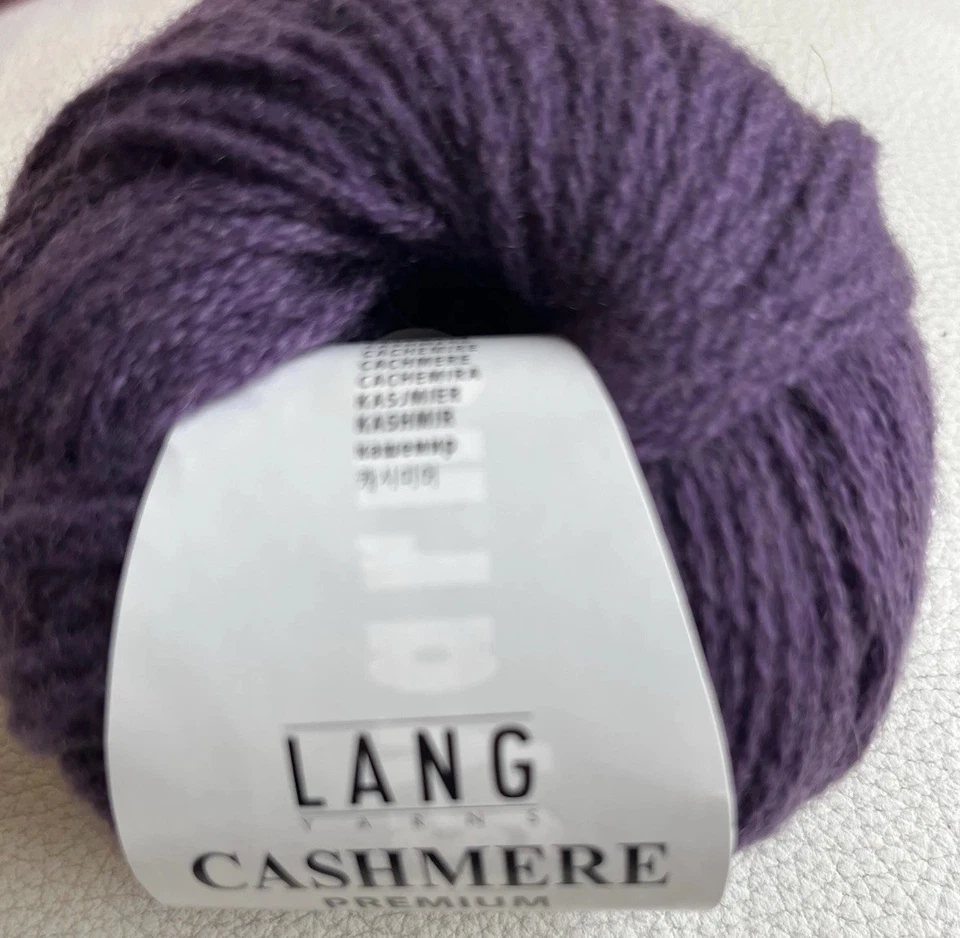 Lang Yarns CASHMERE PREMIUM aubergine 90 Partie 8398, 25 Gr Lila Weinrot Neu