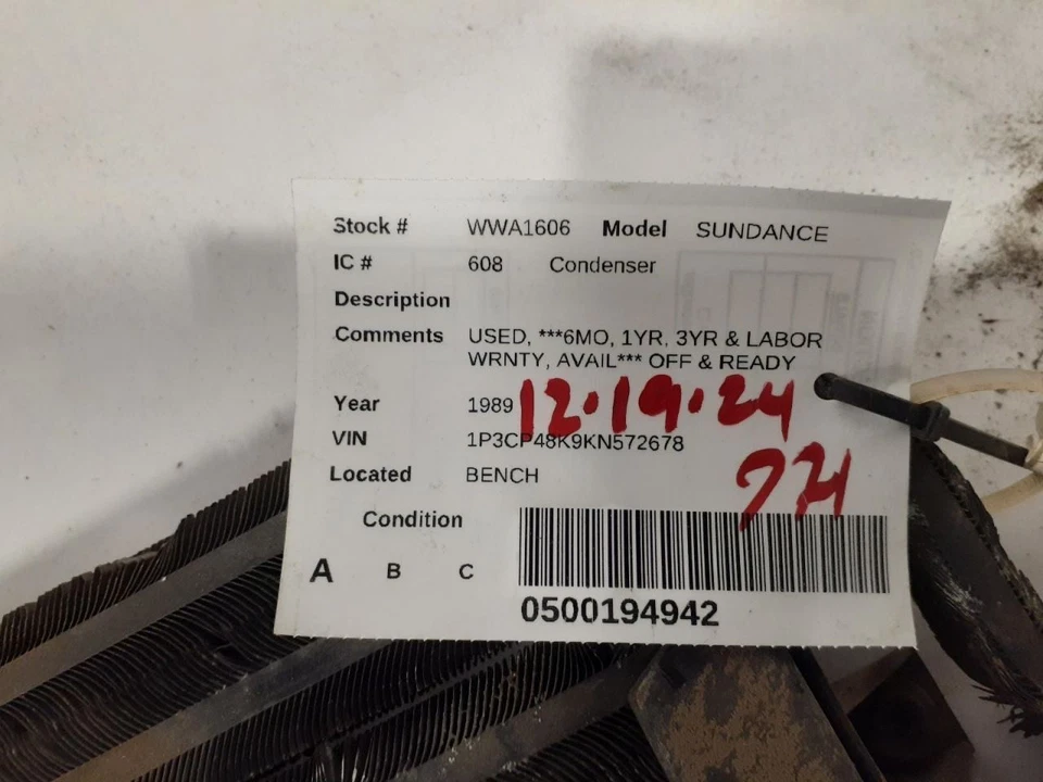 Condensador de CA compatible con 88-90 Dynasty 641509 Foto 4 de 4