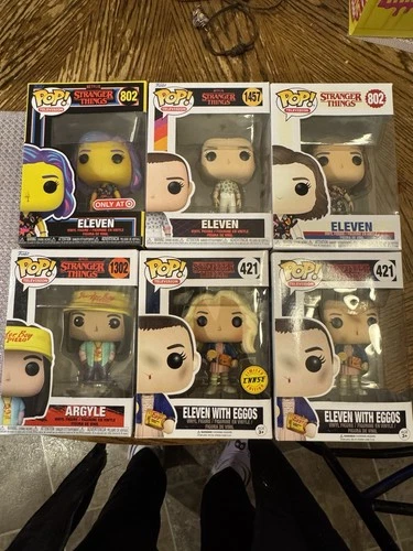 Funko Pop! Stranger Things Lot, 6 Vinyl Figures Eleven Chase, Blacklight, Argyle