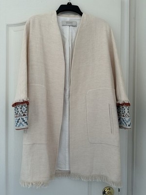 NWOT Zara spring Coat Size S Women's, Ecru