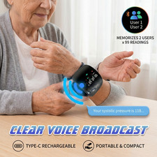 Automatic Digital Wrist Blood Pressure Monitor BP Cuff LED Heart Rate Machine