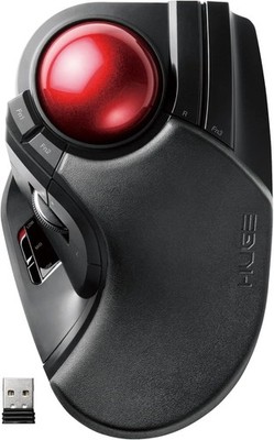 ELECOM Mouse Wireless (Receiver Included) Trackball Large Ball 8 Button Til