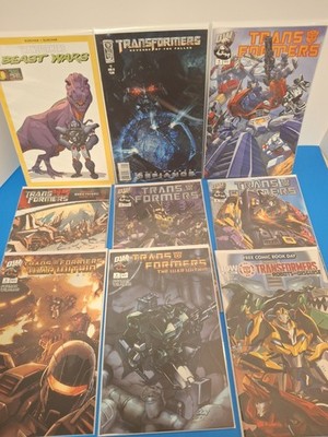 Transformers:  Mixed Lot Of 9- Beast Wars #1 Defiance Movie Adaption #1 & More 