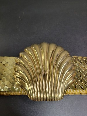 Vintage Golden Shell Fishscale Stretch Belt | eBay