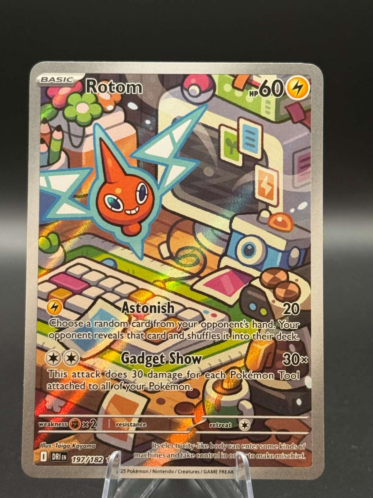 Pokemon TCG Rotom 197/182 Sv10: Destined Rivals Full Art Nintendo 2025 LP
