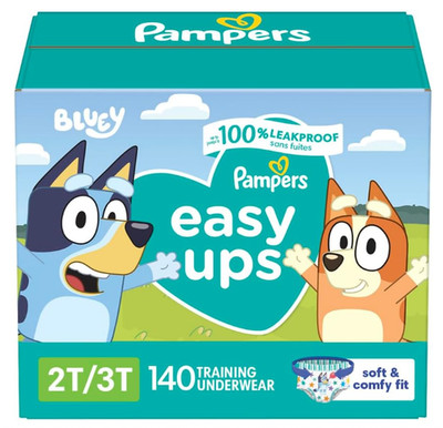 Pampers 140 Pack Easy Up Bluey Boy's 2T/3T Baby Training Pants