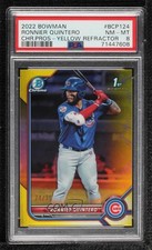 2022 Bowman Chrome Prospects Yellow Refractor 74/75 Ronnier Quintero PSA 8 11t9