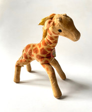 Sehr alte STEIFF Giraffe 6414.00 Baumwolle selten mit Knopf und Fahne
