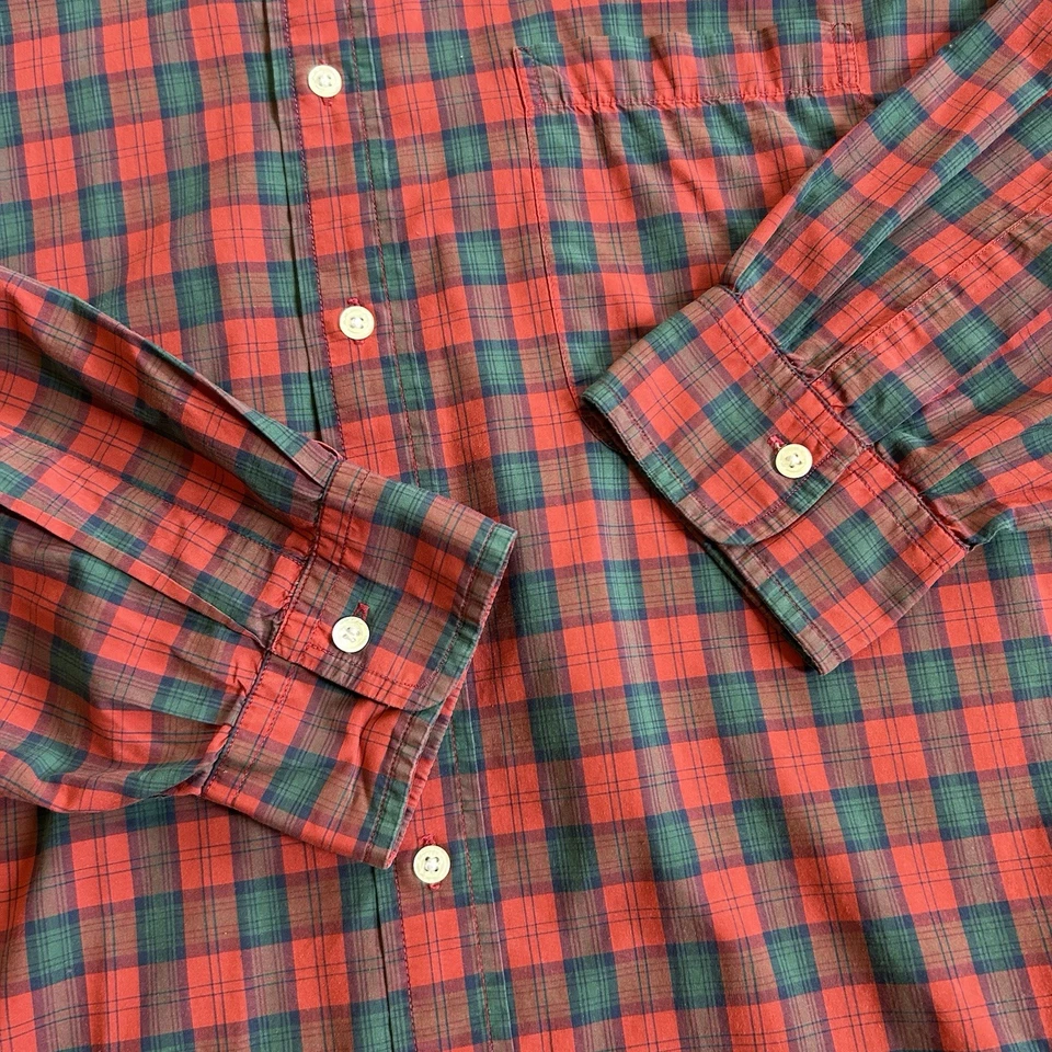 Camisa vintage de los años 70 Brooks Brothers de algodón a cuadros con botones talla 17 Foto 3 de 4