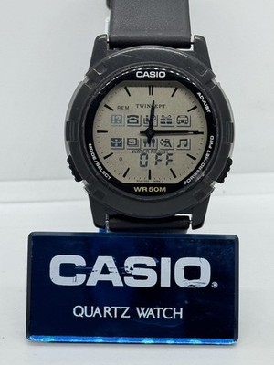 Casio ABX-21 mod1352 Twincept Japan Wrist Watch Quartz Wr50 Schedule Vintage Rar