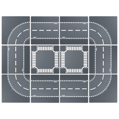 Road Base Plates for City Building Block,12 Street ,10x10Road Baseplates