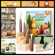 Complete Wood Whittling Kit for Beginners - 4 Carving Knives  8 Basswood Blocks
